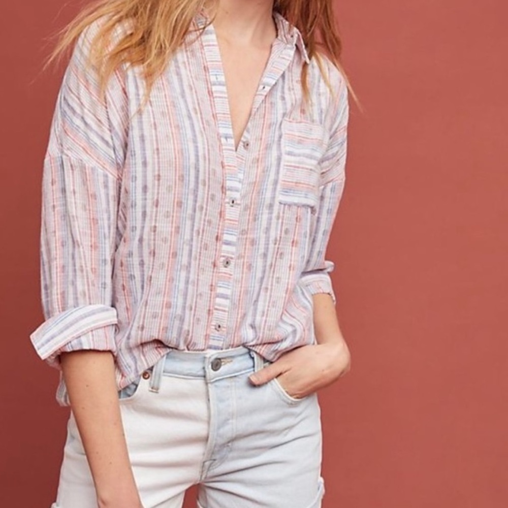 {Anthropologie} Maeve Oversized Button Up Shirt - Picture 1 of 8